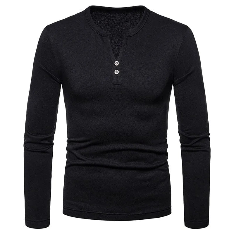 Longsleeve met V-hals en knoopdetails