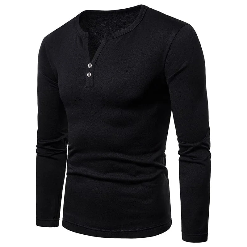 Longsleeve met V-hals en knoopdetails