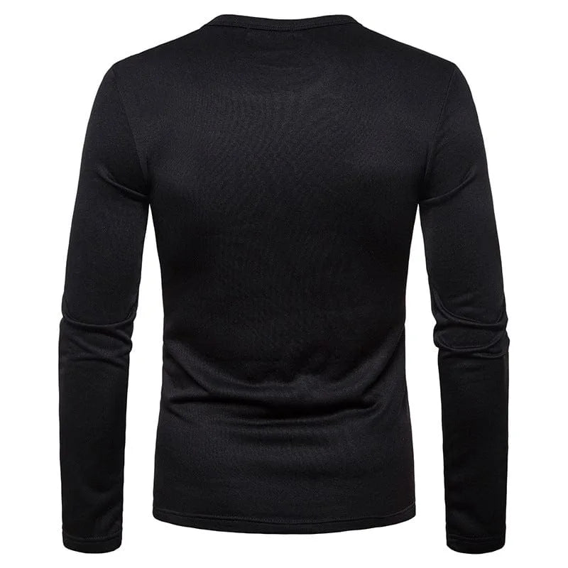 Longsleeve met V-hals en knoopdetails