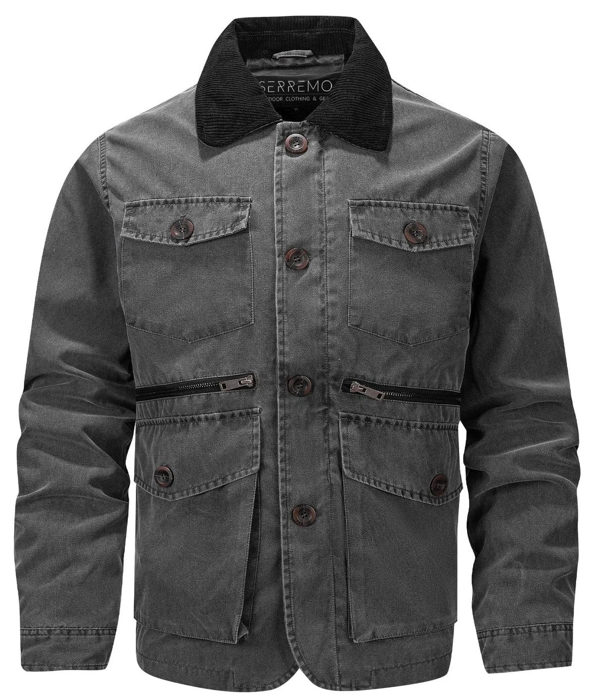 Parka met corduroy kraag
