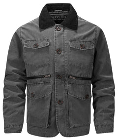 Parka met corduroy kraag