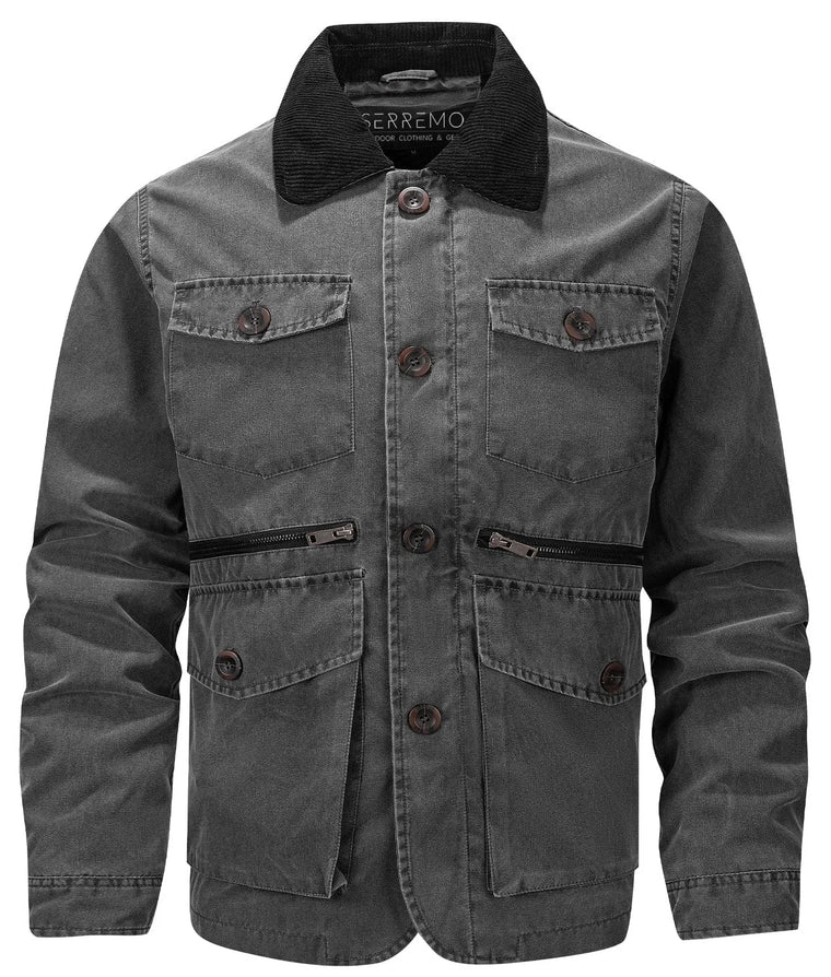 Parka met corduroy kraag