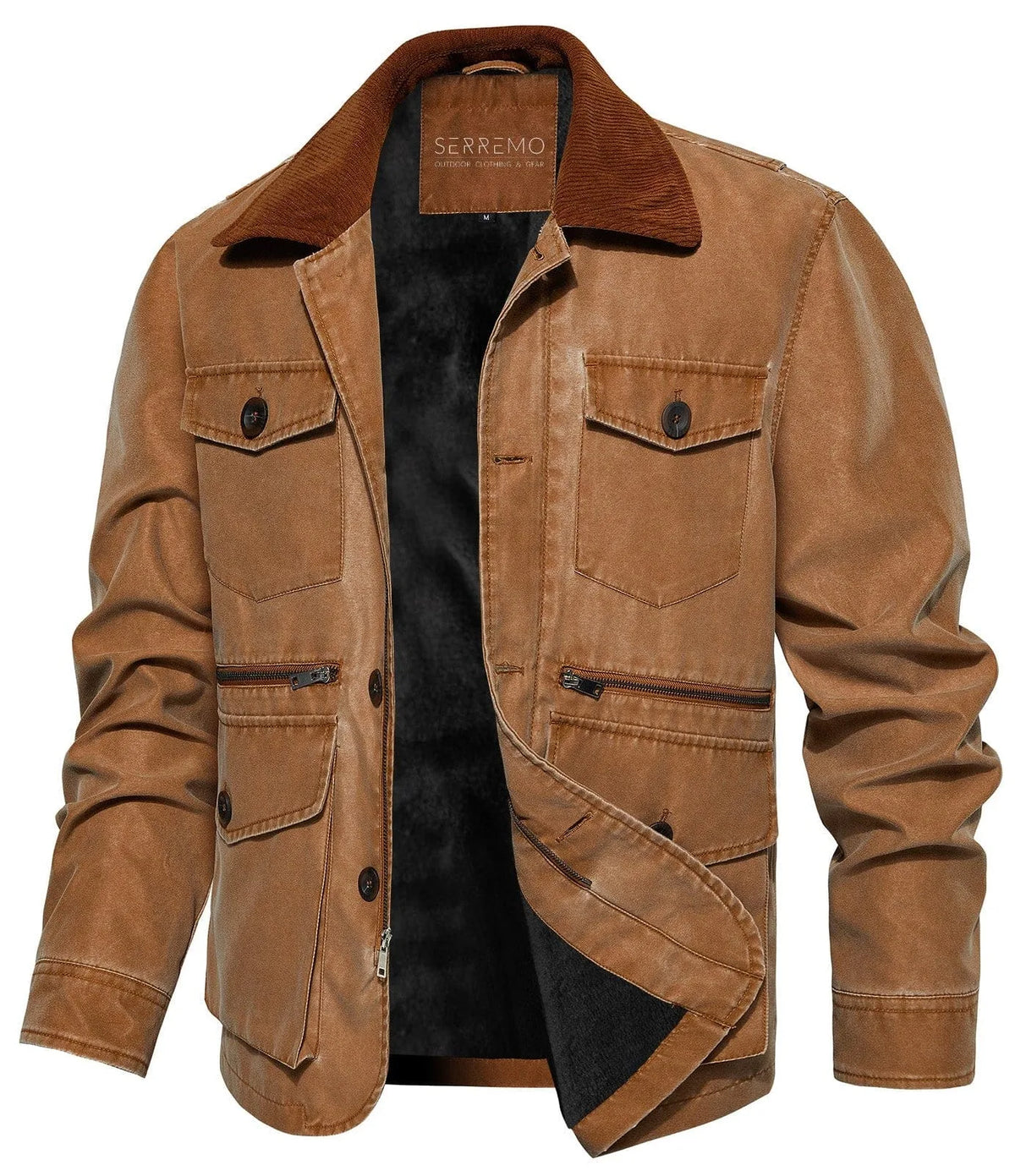 Parka met corduroy kraag