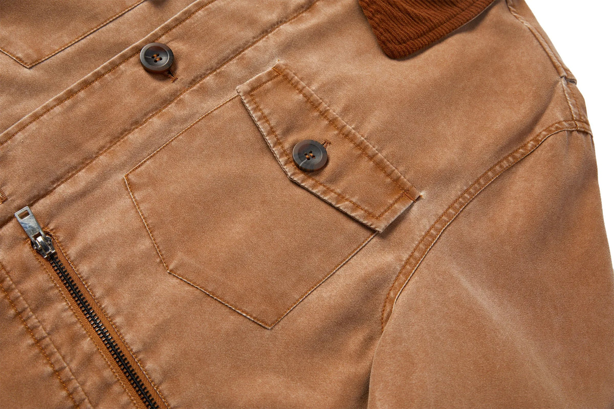 Parka met corduroy kraag