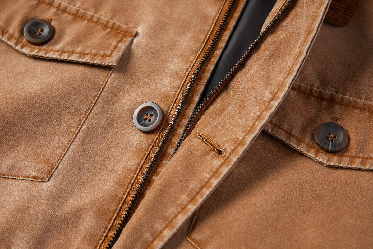 Parka met corduroy kraag