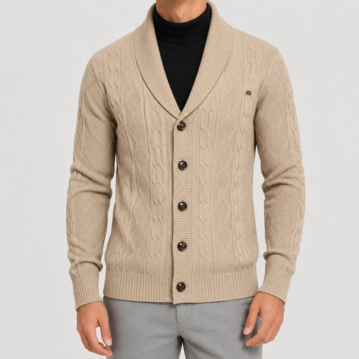 Cardigan met kabel breipatroon
