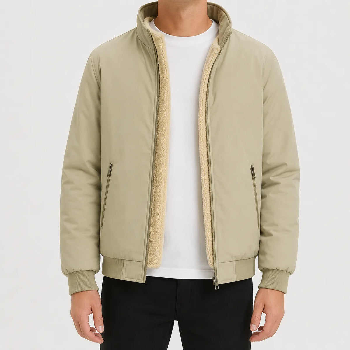 Puffer jacket met fleece lining