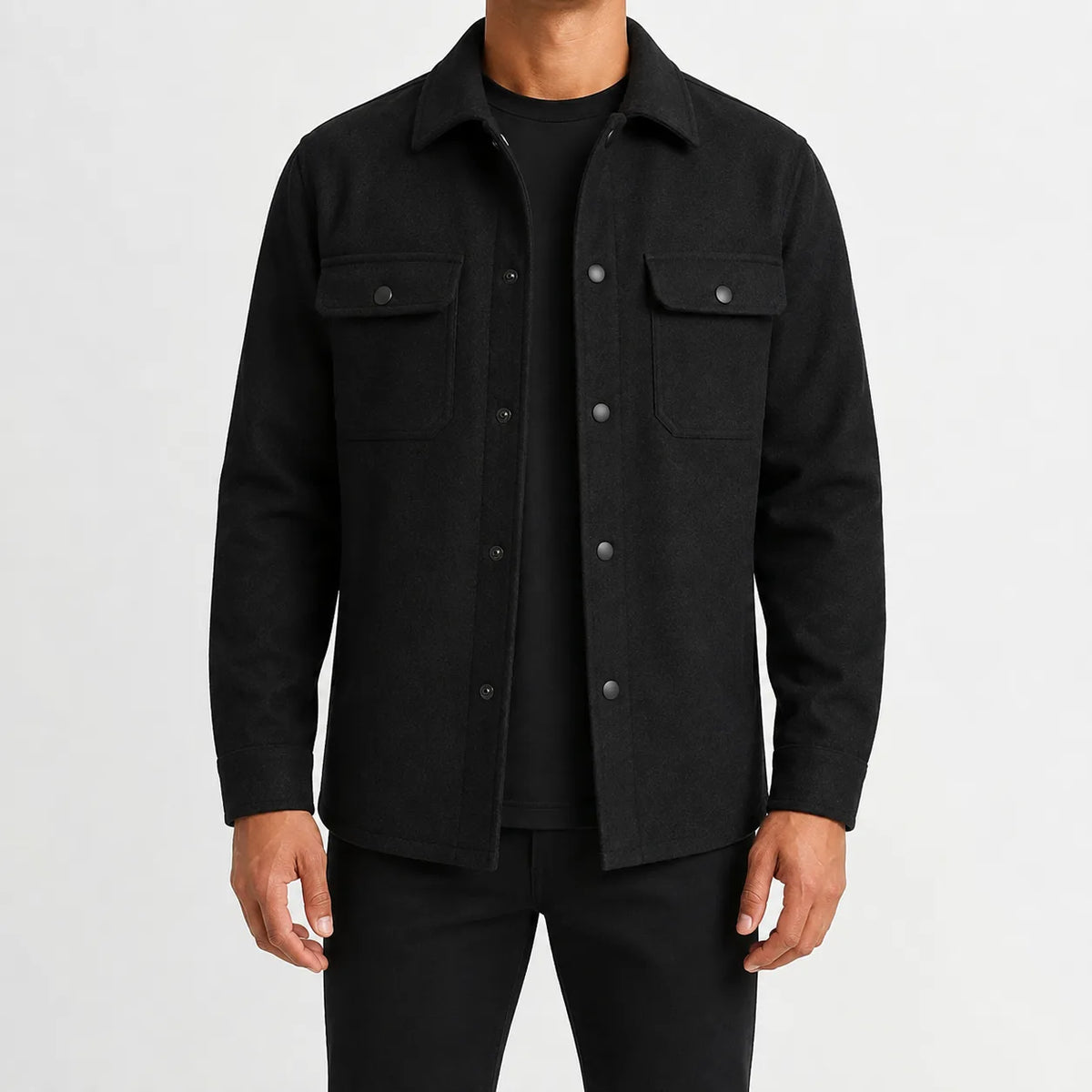 Overshirt met mandarin kraag