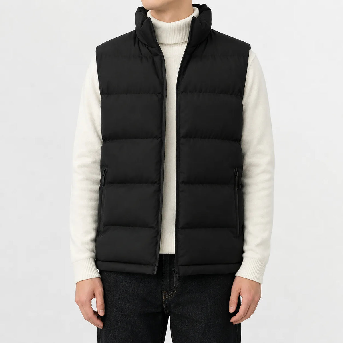 Gilet met hoge kraag en rits