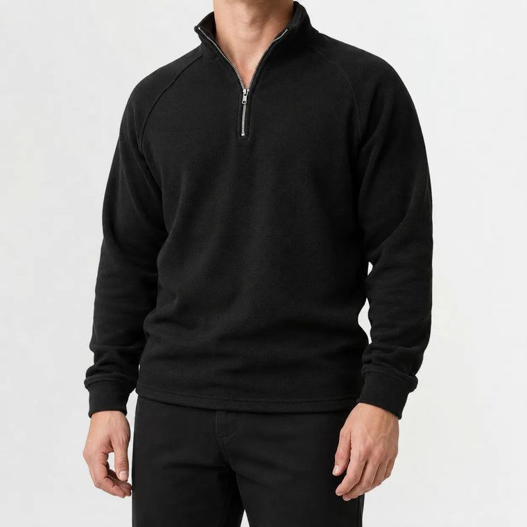 Zip-up trui met mock neckline