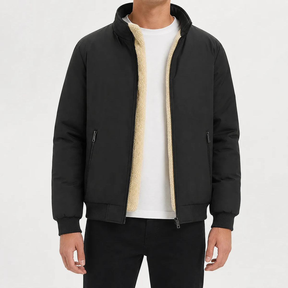 Puffer jacket met fleece lining
