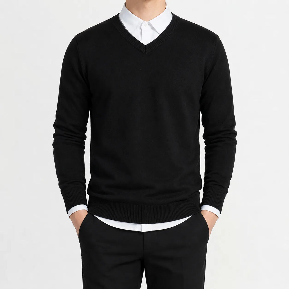 V-neck trui met lange mouwen
