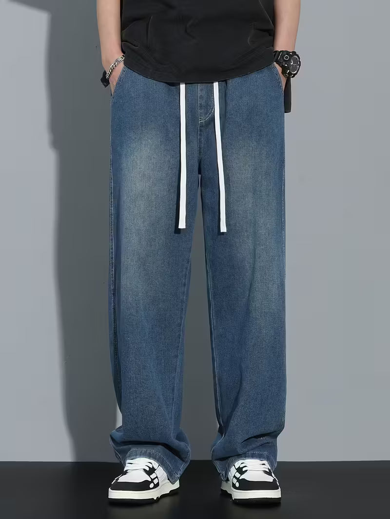 Broek met rechte pijp en losse pasvorm