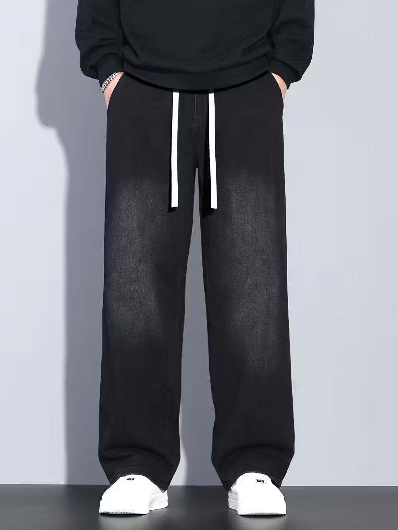 Broek met rechte pijp en losse pasvorm
