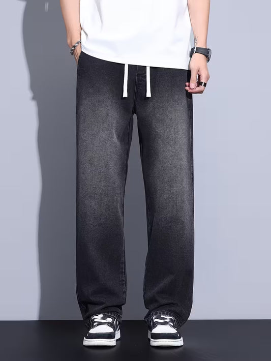 Broek met rechte pijp en losse pasvorm