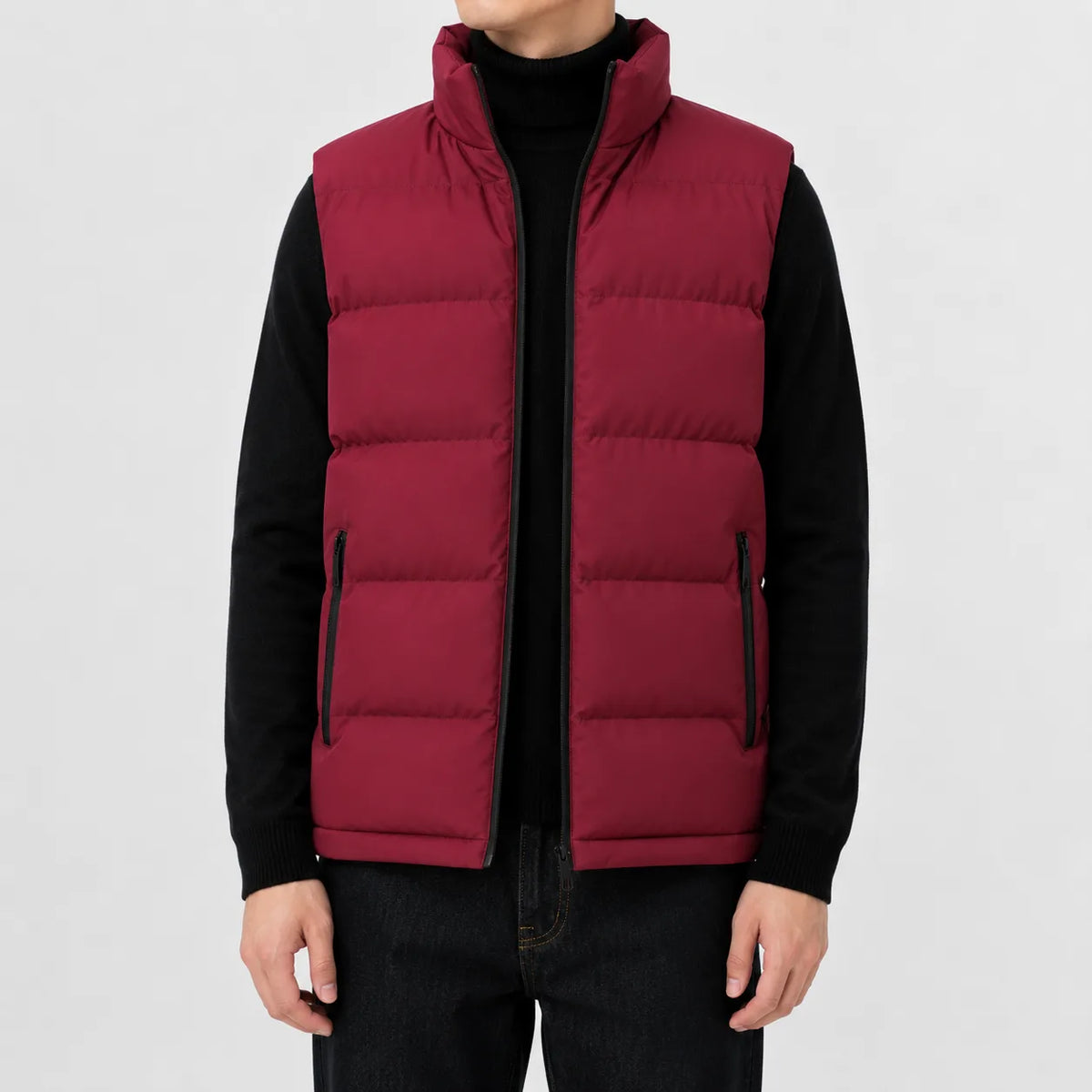 Gilet met hoge kraag en rits