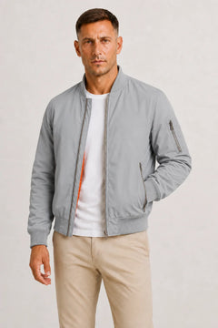 Oversized bomberjack met oranje voering
