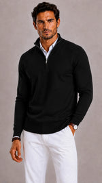 Slim fit trui met half-zip