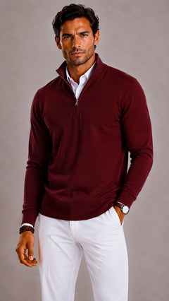 Slim fit trui met half-zip