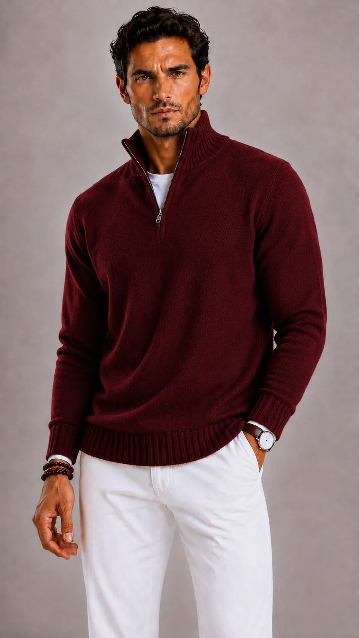 Zip-up trui met hoge kraag