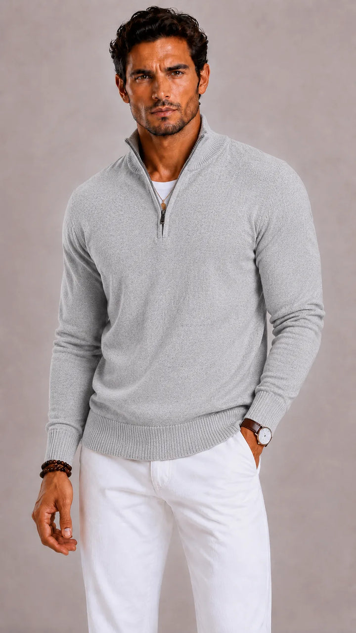 Slim fit trui met half-zip