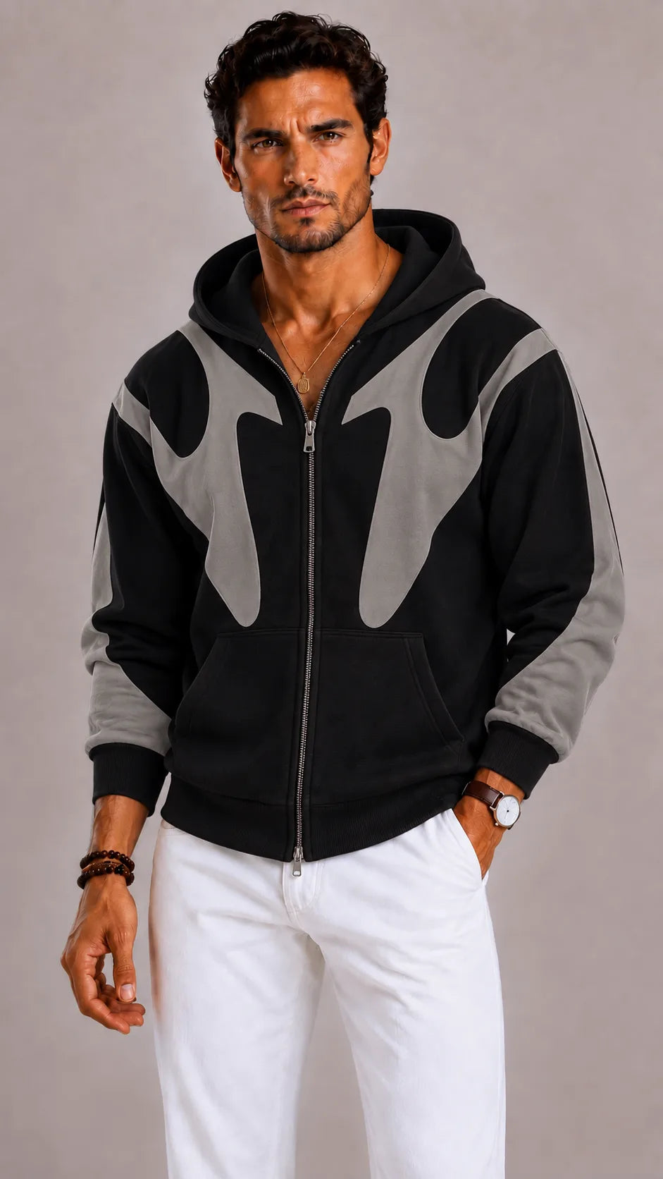 Hoodie met kleurblok ontwerp