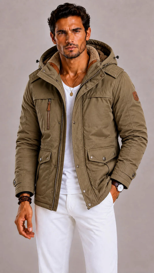 Parka met capuchon en meerdere zakken