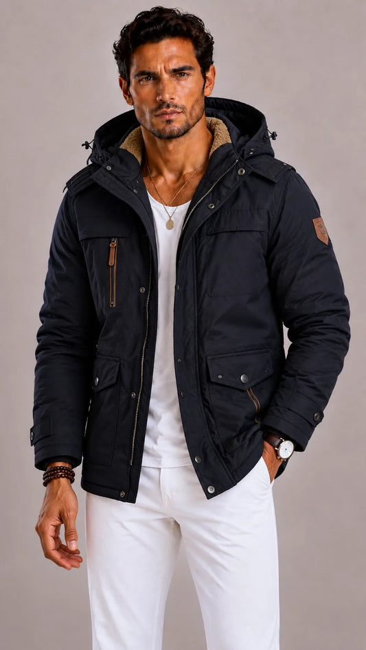 Parka met capuchon en meerdere zakken