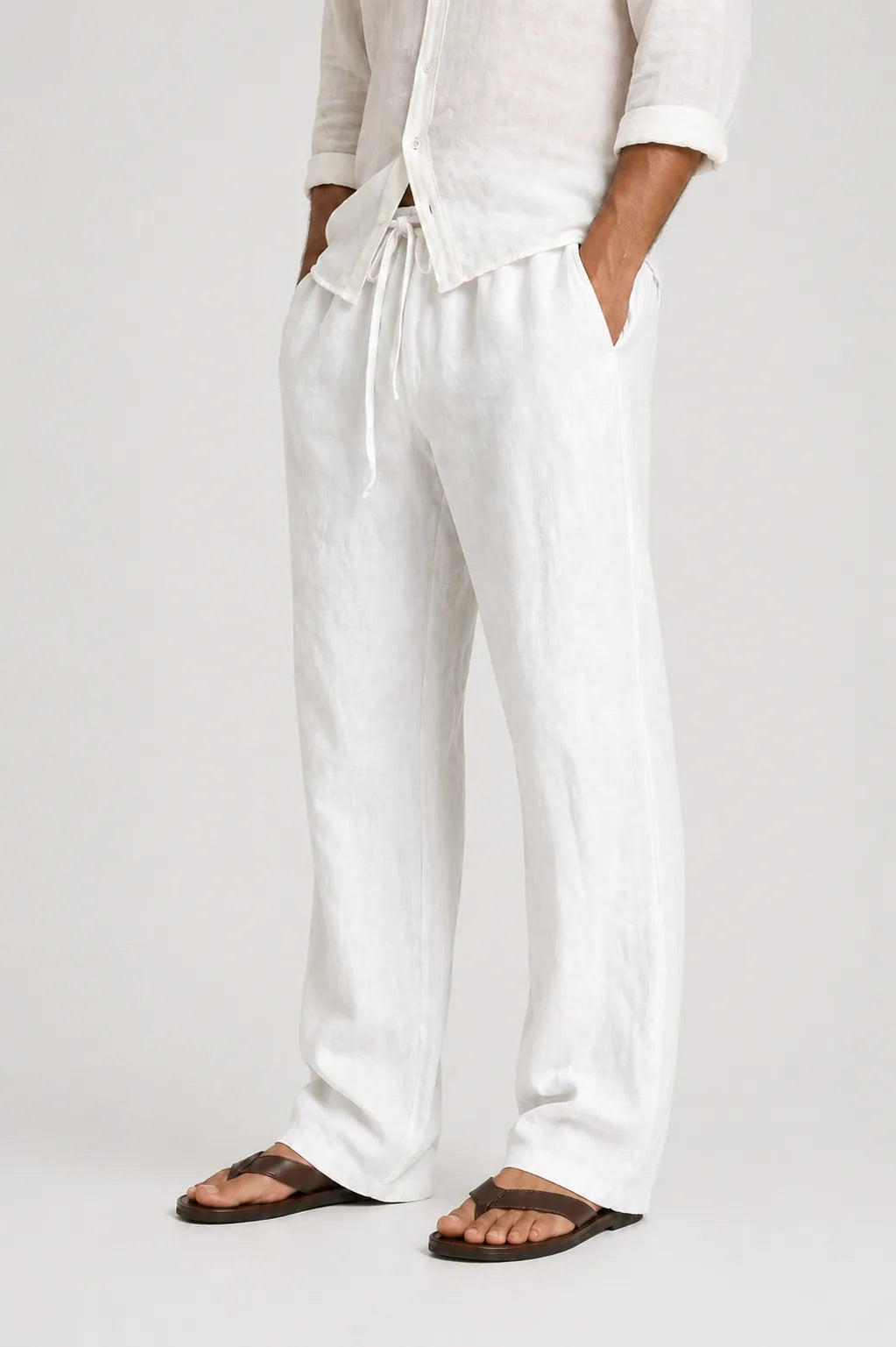 Pantalons met drawstring en brede fit