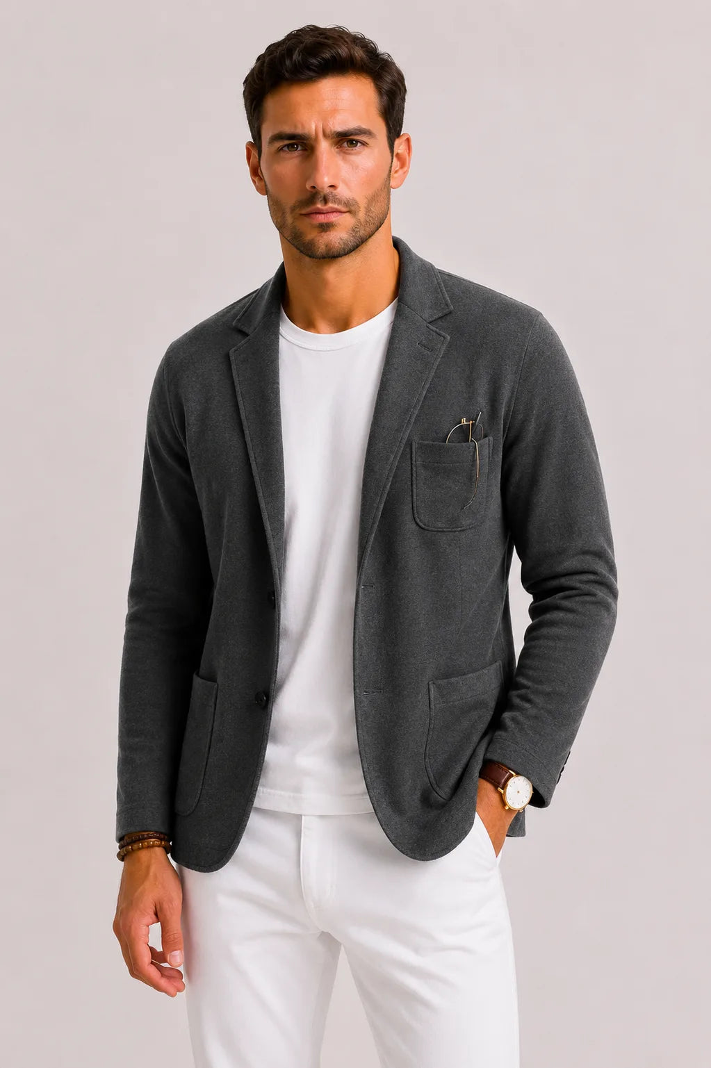 Slim fit blazer met notched lapel