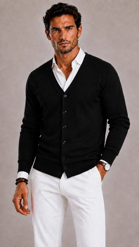 Cardigan met V-neck en knoopsluiting