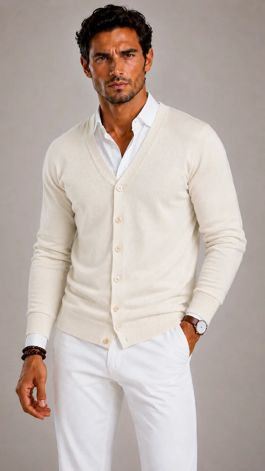 Cardigan met V-neck en knoopsluiting