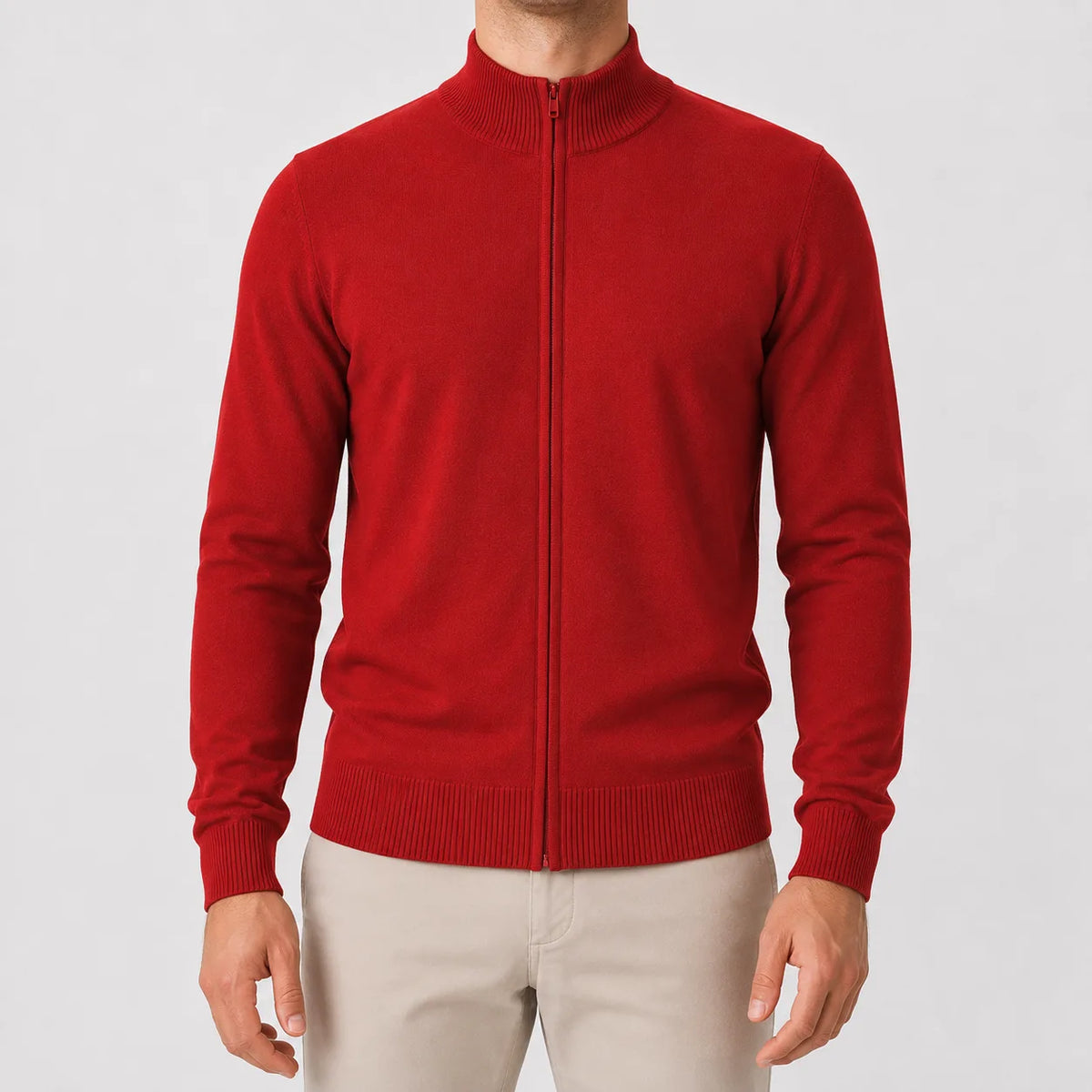 Cardigan met stand collar