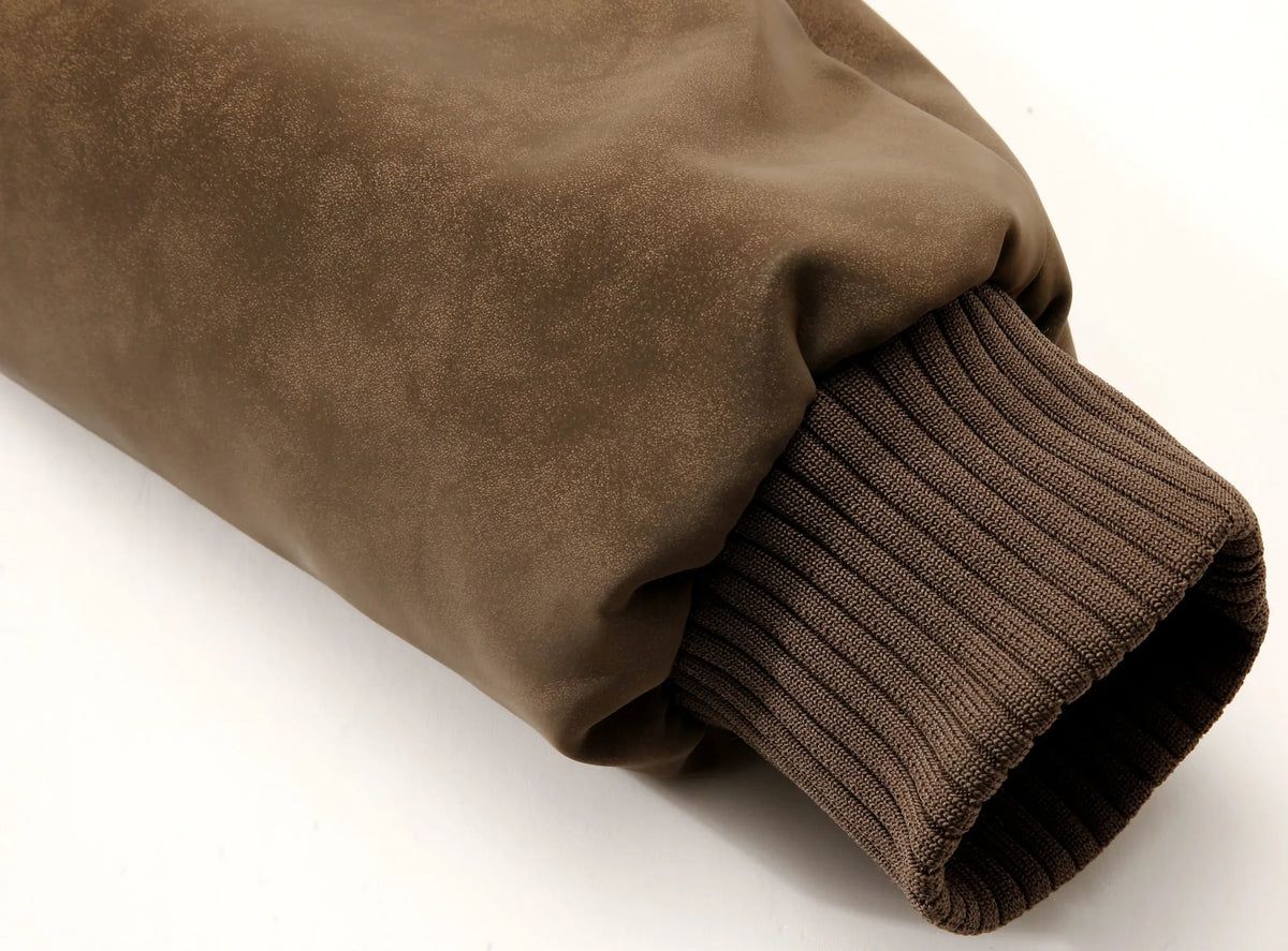 Oversized bomberjack met fleece hood