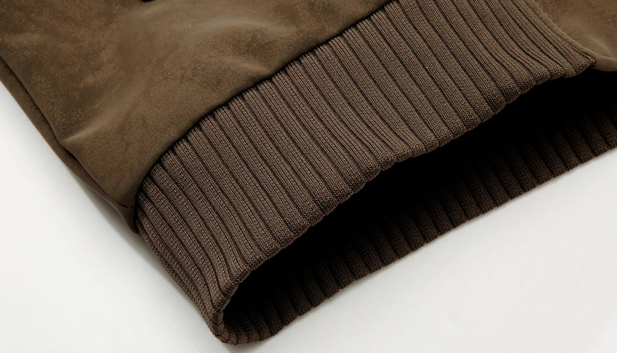 Oversized bomberjack met fleece hood