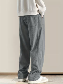 Corduroy broek met losse pasvorm en rechte pijpen