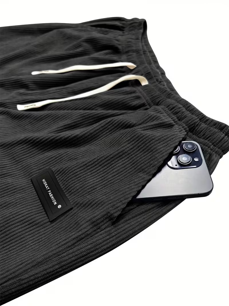 Corduroy broek met losse pasvorm en rechte pijpen