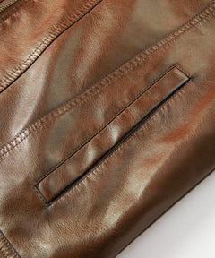 Leren jassen met shearling kraag