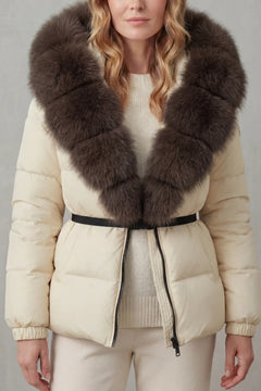 Puffer jacket met fluffy kraag