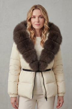 Puffer jacket met fluffy kraag