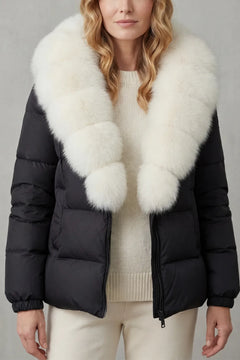 Puffer jacket met fluffy kraag
