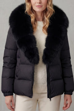 Puffer jacket met fluffy kraag