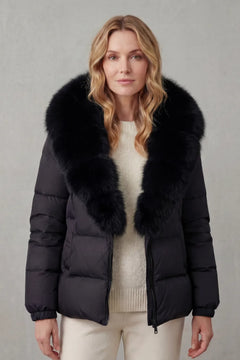 Puffer jacket met fluffy kraag