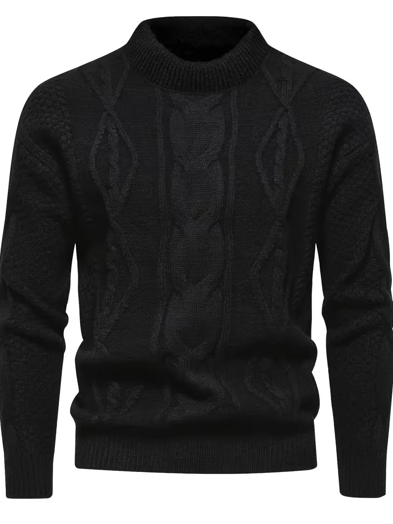 Dik gebreide trui met jacquard patroon