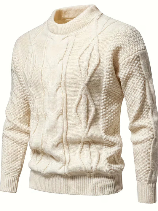 Dik gebreide trui met jacquard patroon