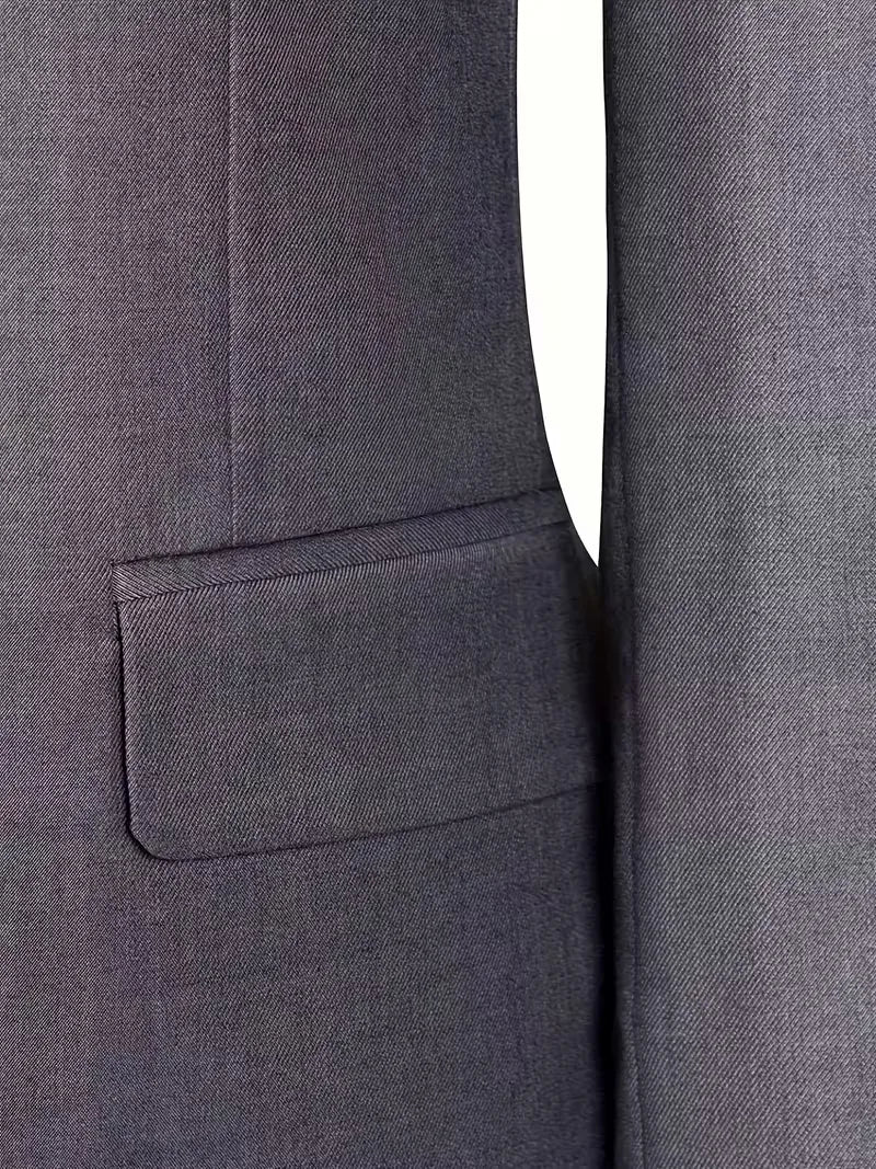 Driedelig heren pak met slim fit en glanzende afwerking