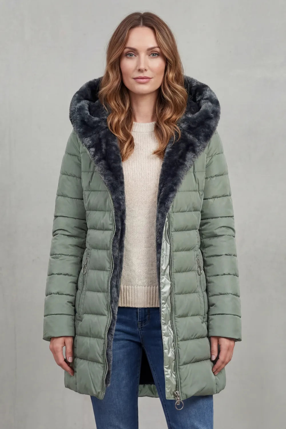 Winter parka met faux fur