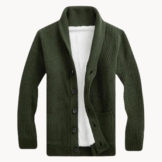 Fleece cardigan met schouderkraag en voorzakken