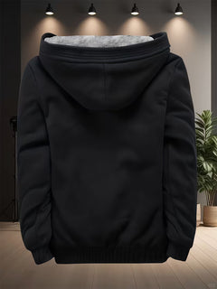 Fleece jas met capuchon en ritssluiting