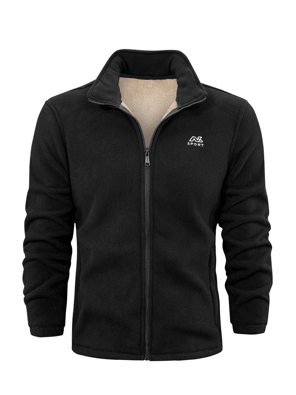 Fleece vest met opstaande kraag